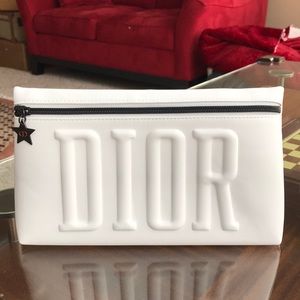 Dior White Vinyl Pouch New